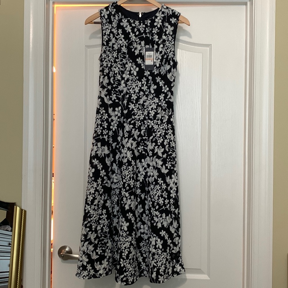 NWT Dark Navy/Black Tommy Hilfiger Sleeveless Dress Size 2